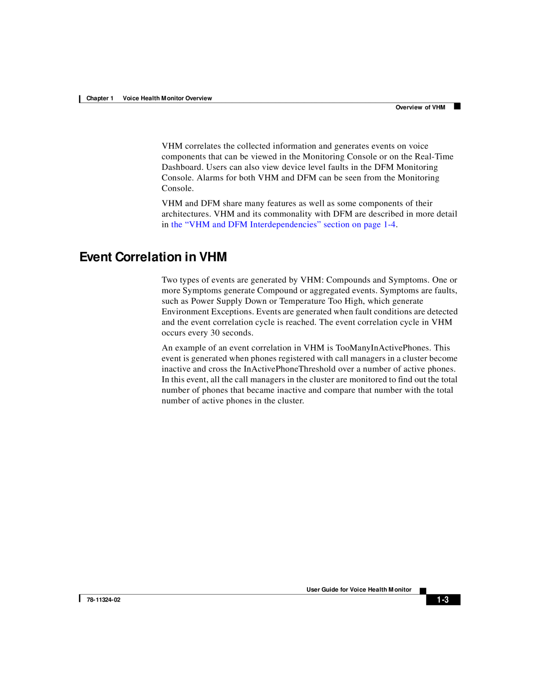 Cisco Systems 78-11324-02 manual Event Correlation in VHM 