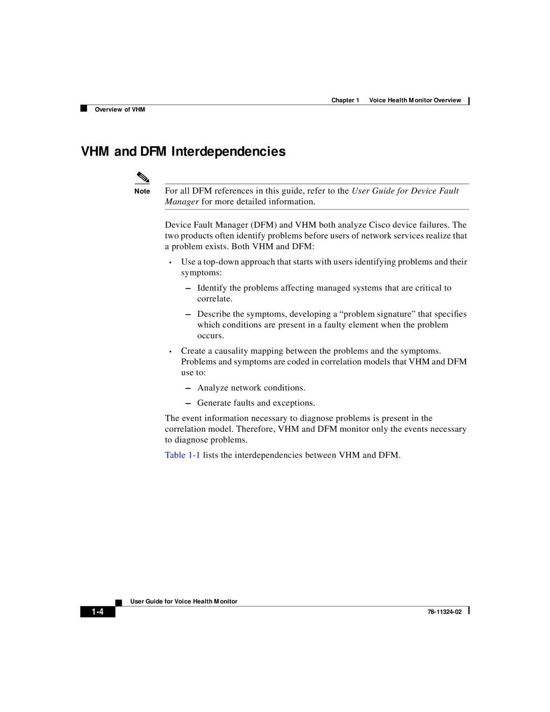 Cisco Systems 78-11324-02 manual VHM and DFM Interdependencies 