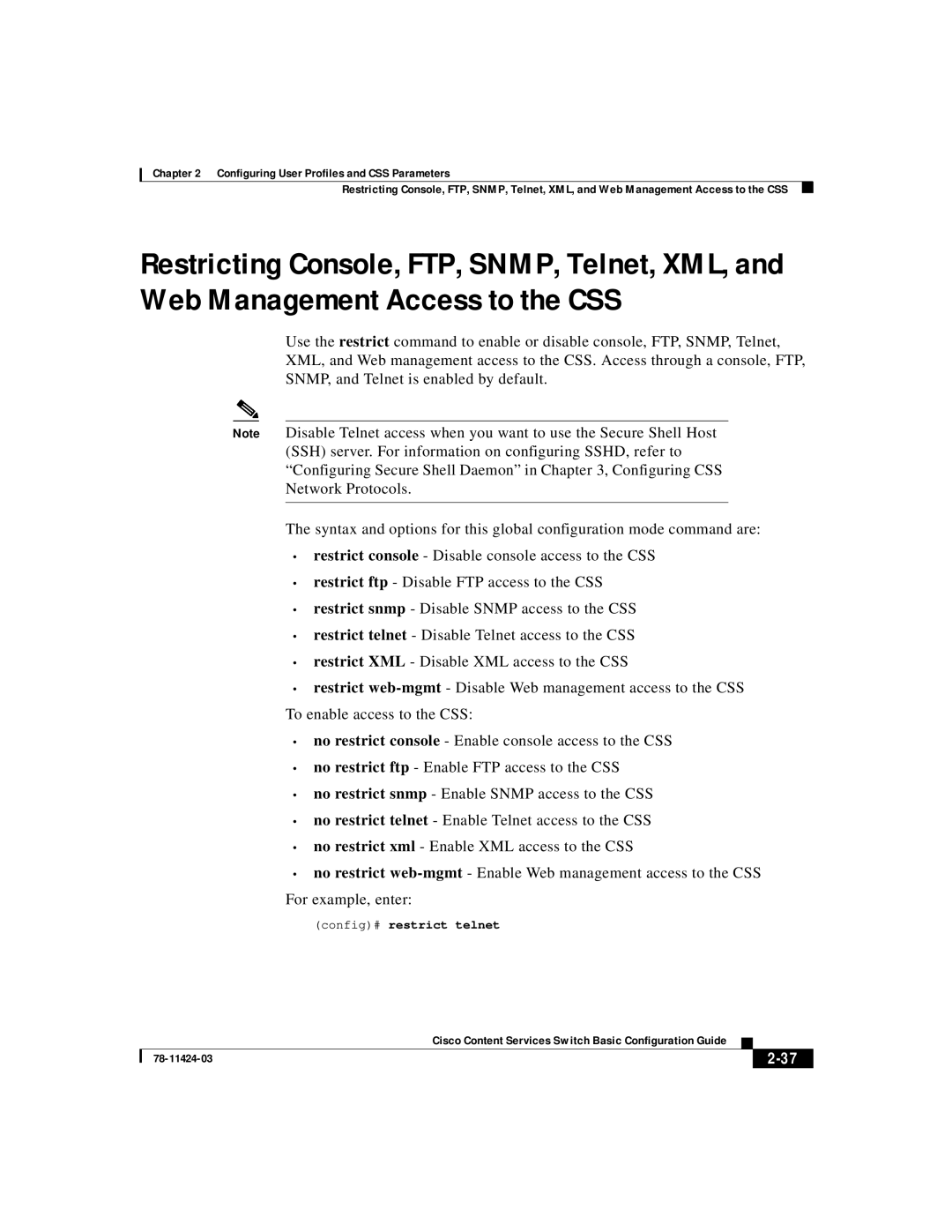 Cisco Systems 78-11424-03 manual 2-37, The syntax and options for this global configuration mode command are 