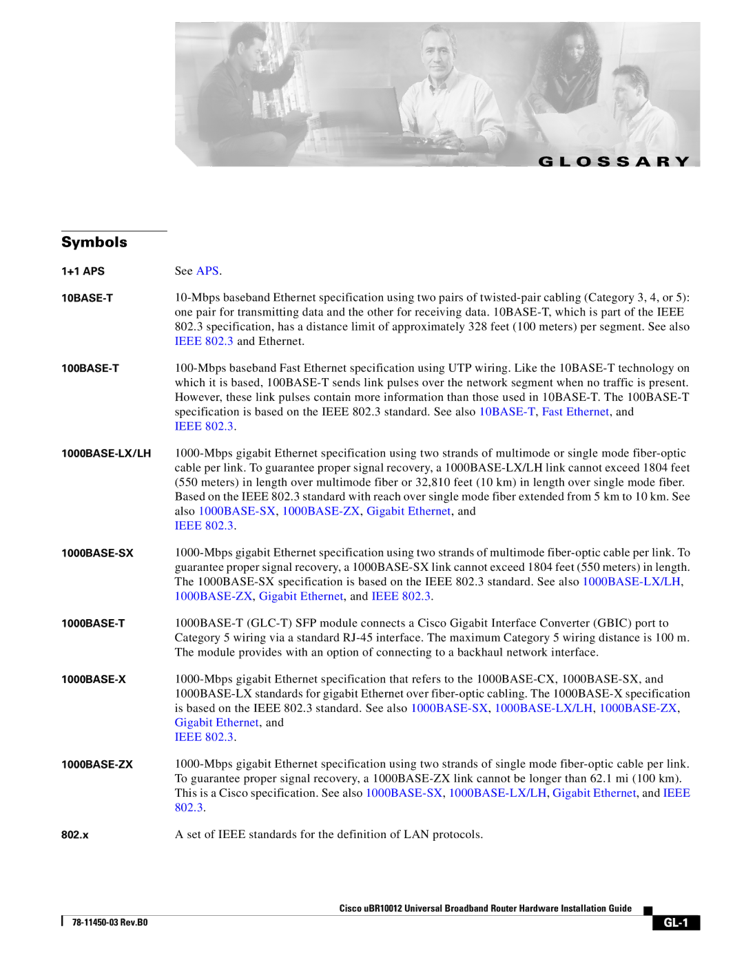 Cisco Systems 78-11450-03 specifications Ieee, GL-1 