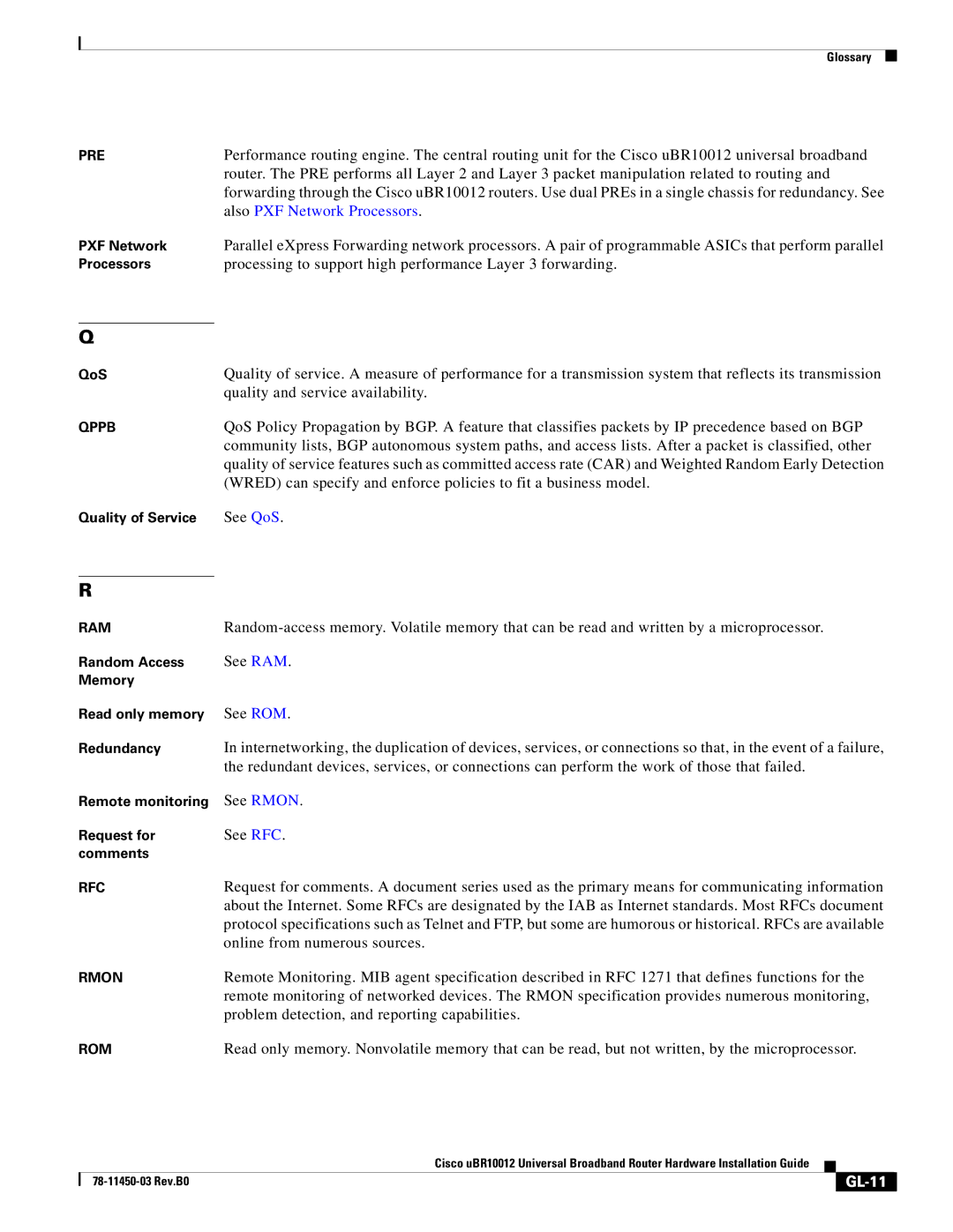 Cisco Systems 78-11450-03 specifications Also PXF Network Processors, GL-11 