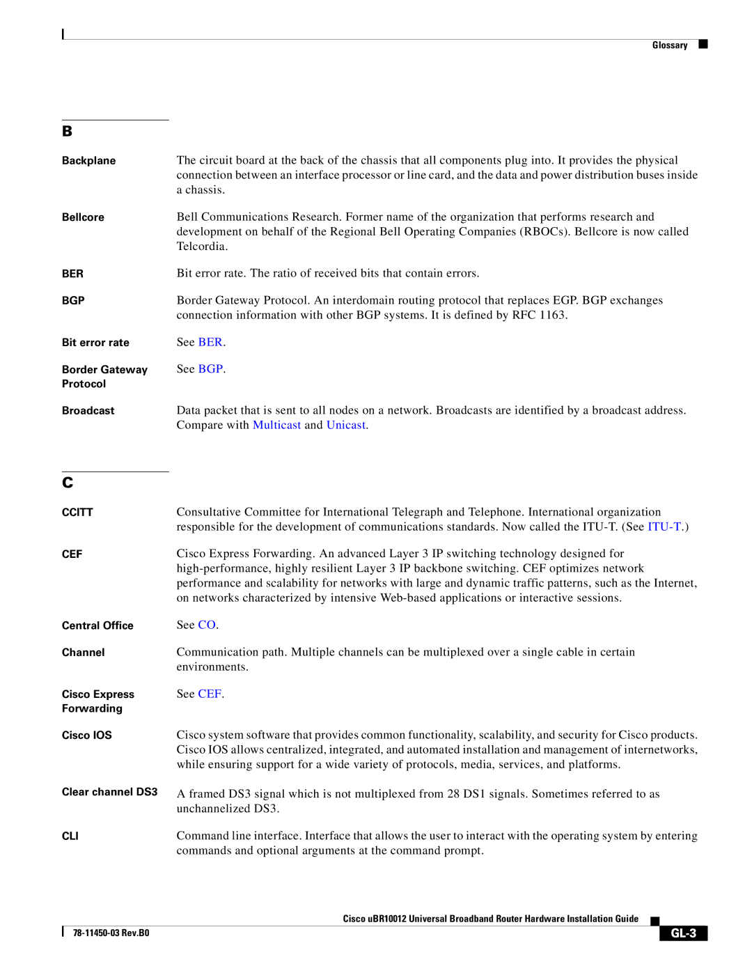 Cisco Systems 78-11450-03 specifications GL-3 