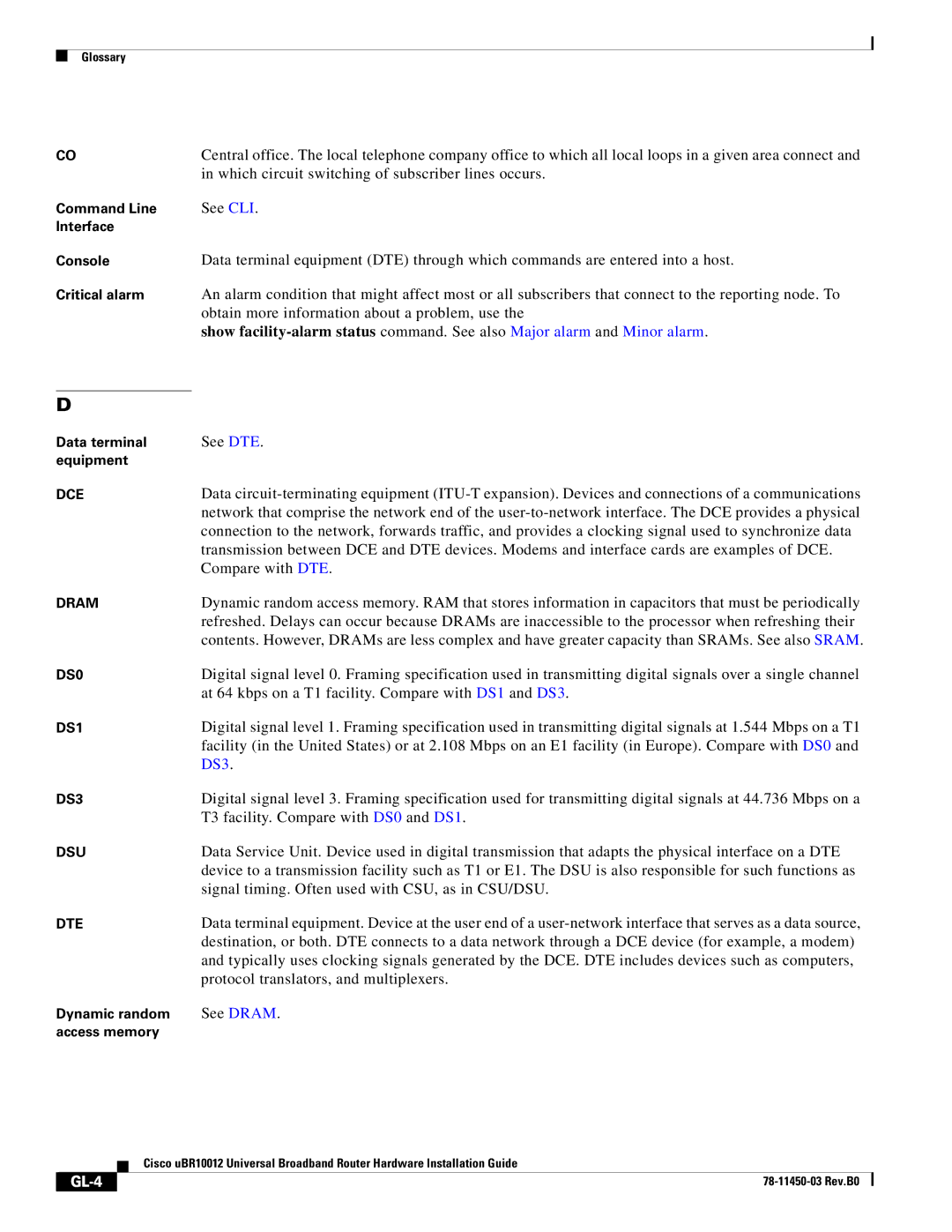 Cisco Systems 78-11450-03 specifications GL-4 