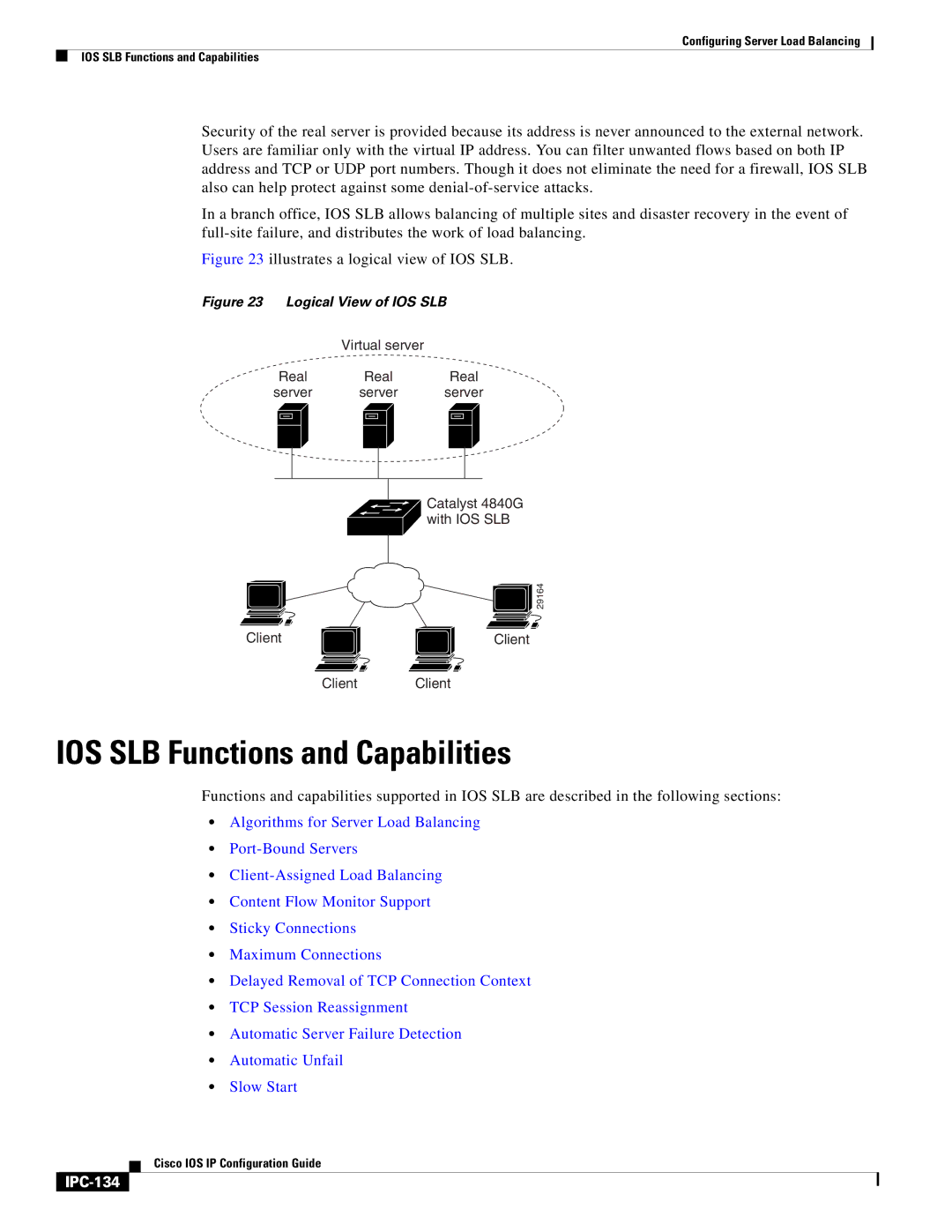 Cisco Systems 78-11741-02 manual IOS SLB Functions and Capabilities, IPC-134 