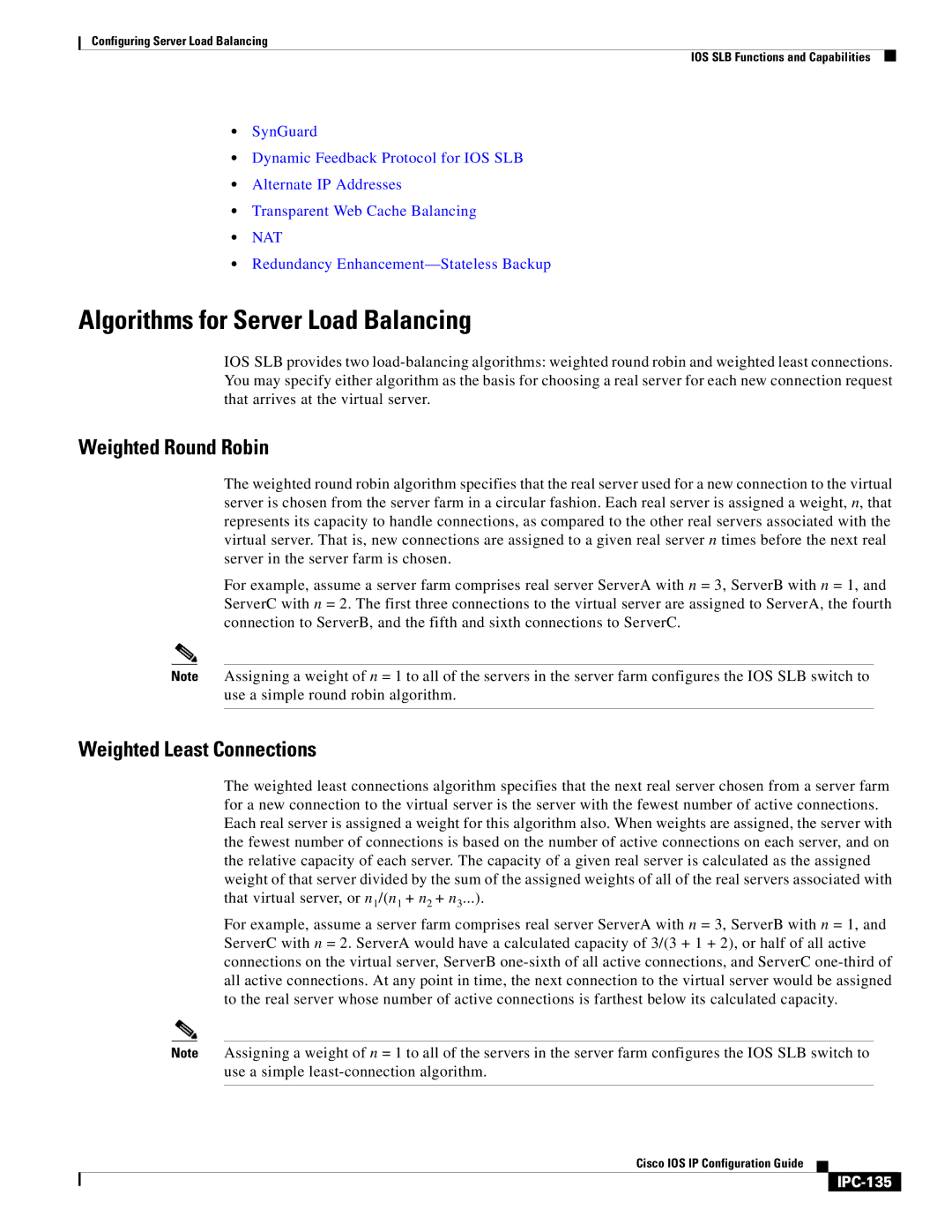 Cisco Systems 78-11741-02 Algorithms for Server Load Balancing, Weighted Round Robin, Weighted Least Connections, IPC-135 