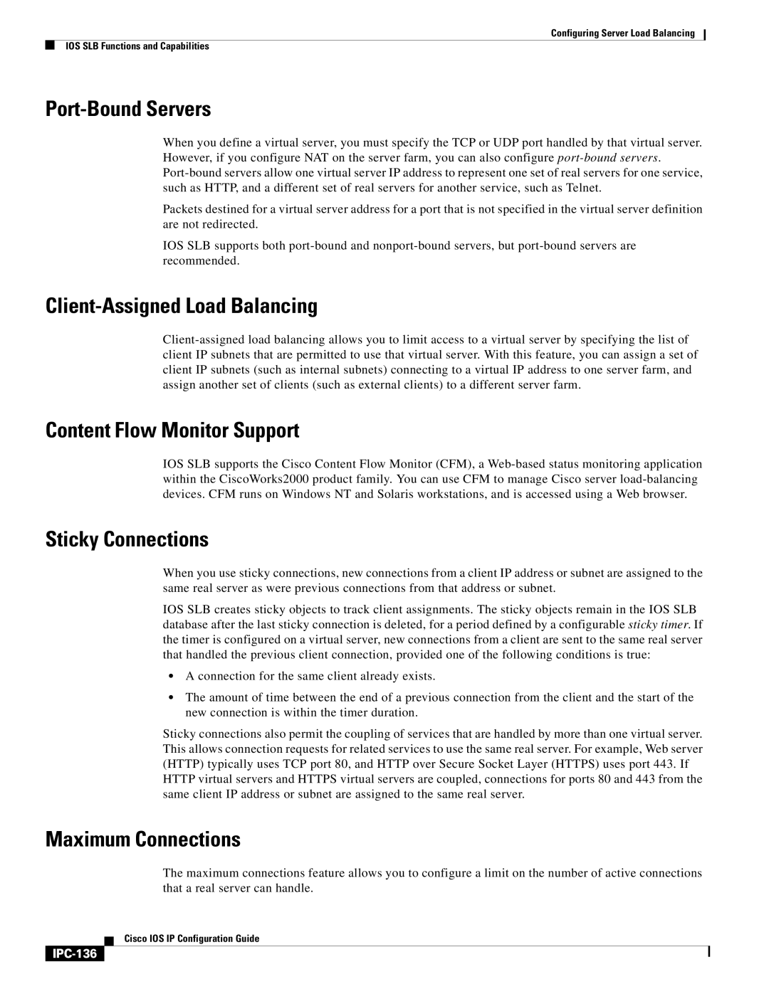 Cisco Systems 78-11741-02 manual Port-Bound Servers, Client-Assigned Load Balancing, Content Flow Monitor Support 