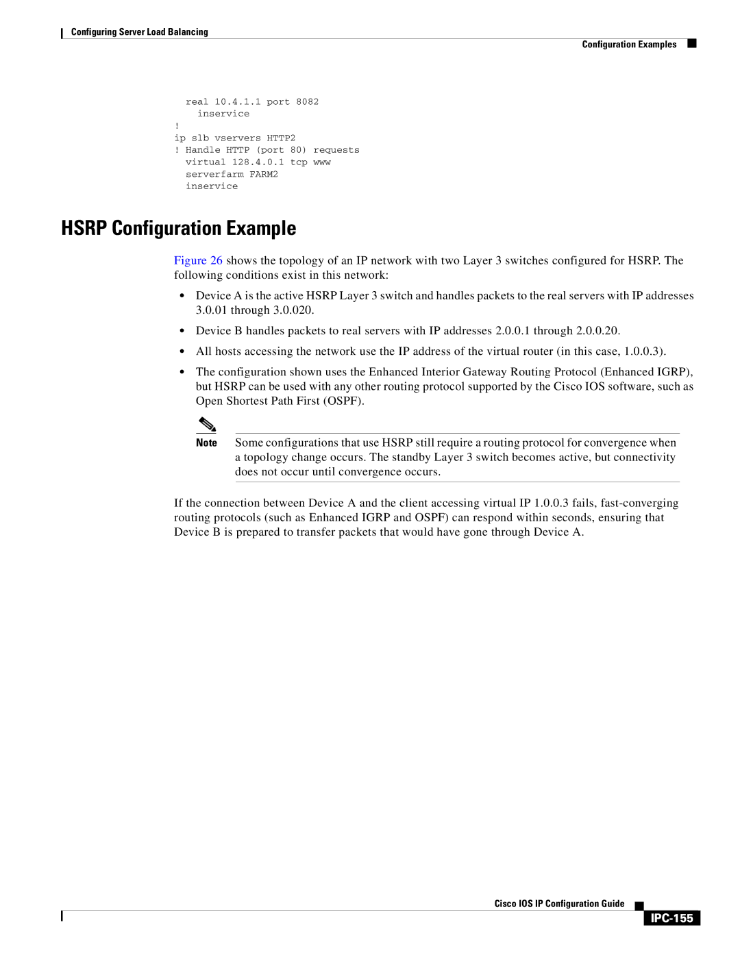 Cisco Systems 78-11741-02 manual Hsrp Configuration Example, IPC-155 