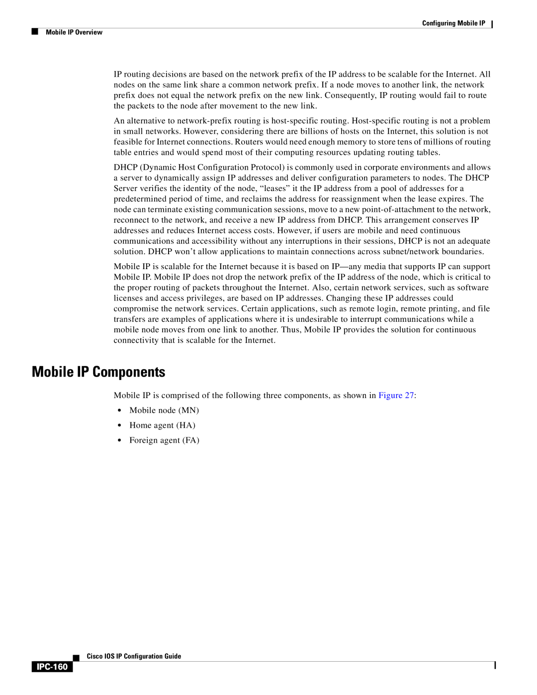 Cisco Systems 78-11741-02 manual Mobile IP Components, IPC-160 