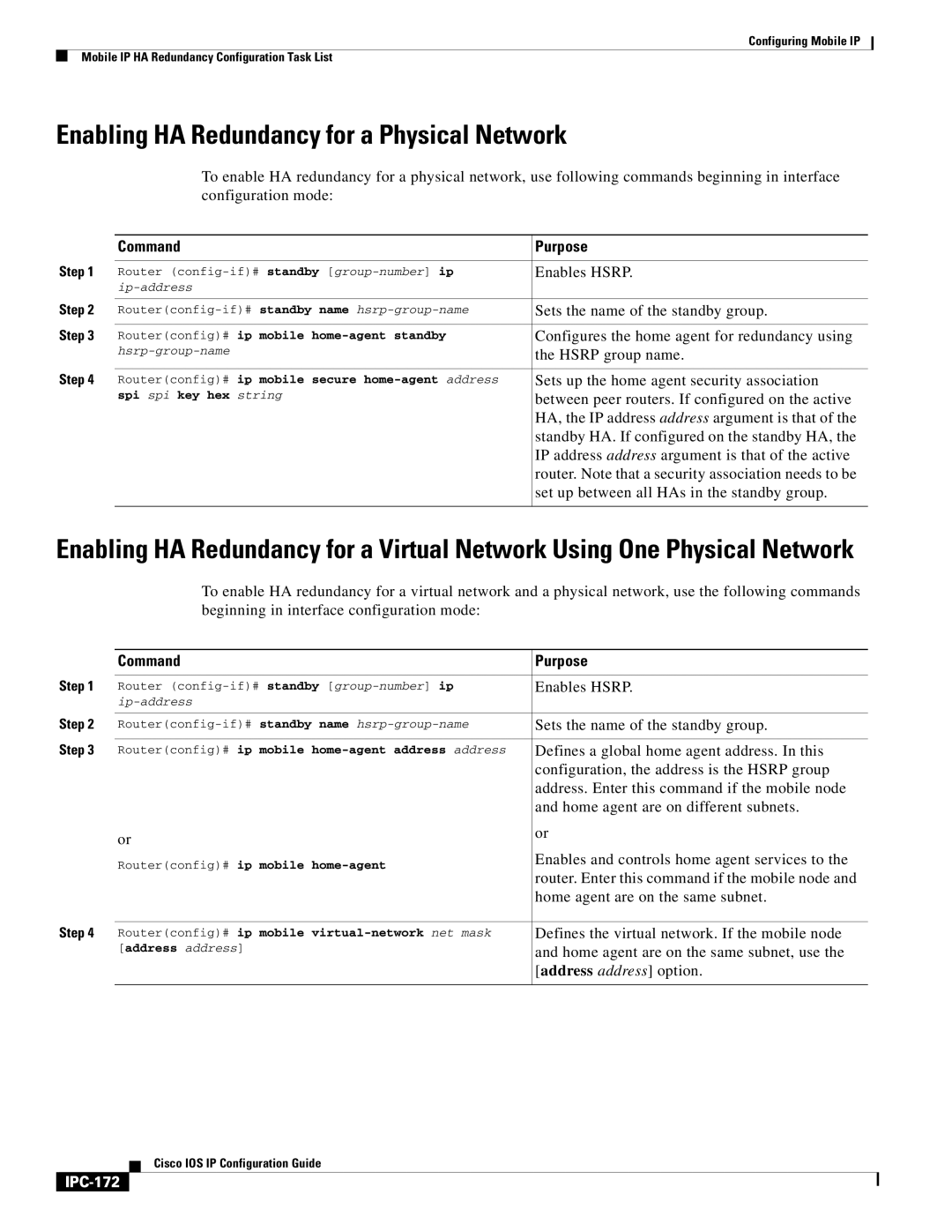 Cisco Systems 78-11741-02 manual Enabling HA Redundancy for a Physical Network, IPC-172 