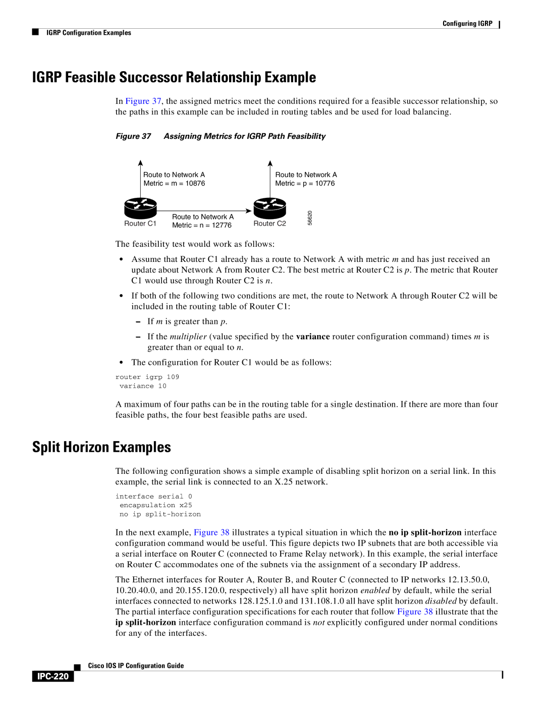 Cisco Systems 78-11741-02 manual Igrp Feasible Successor Relationship Example, IPC-220 