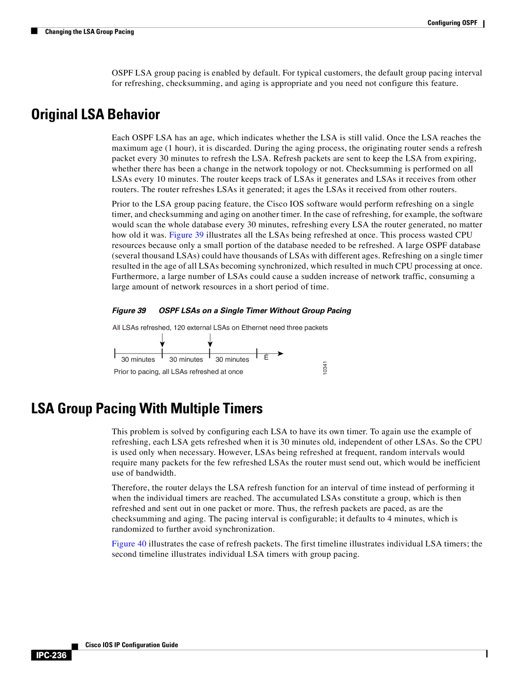 Cisco Systems 78-11741-02 manual Original LSA Behavior, LSA Group Pacing With Multiple Timers, IPC-236 