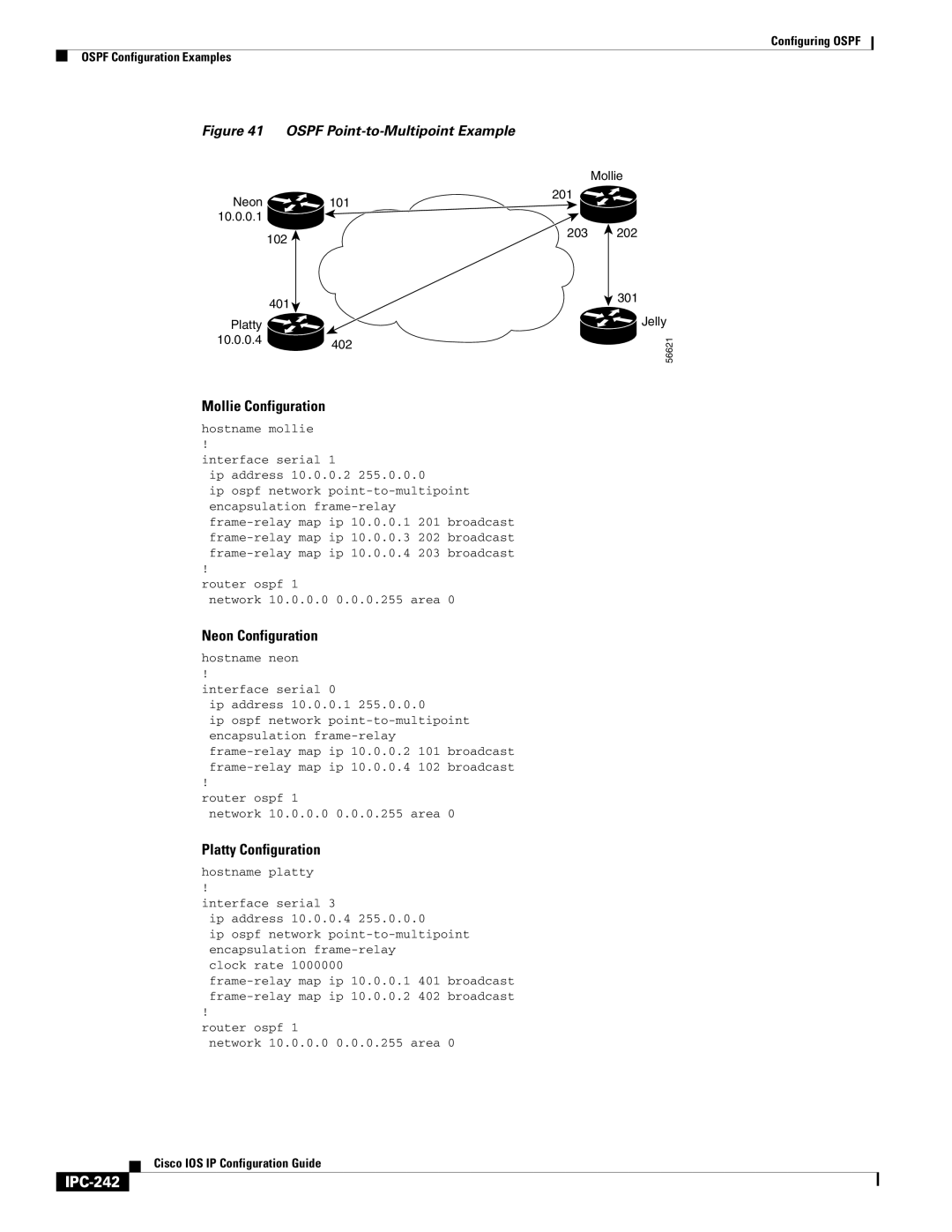 Cisco Systems 78-11741-02 manual Mollie Configuration, Neon Configuration, Platty Configuration, IPC-242 