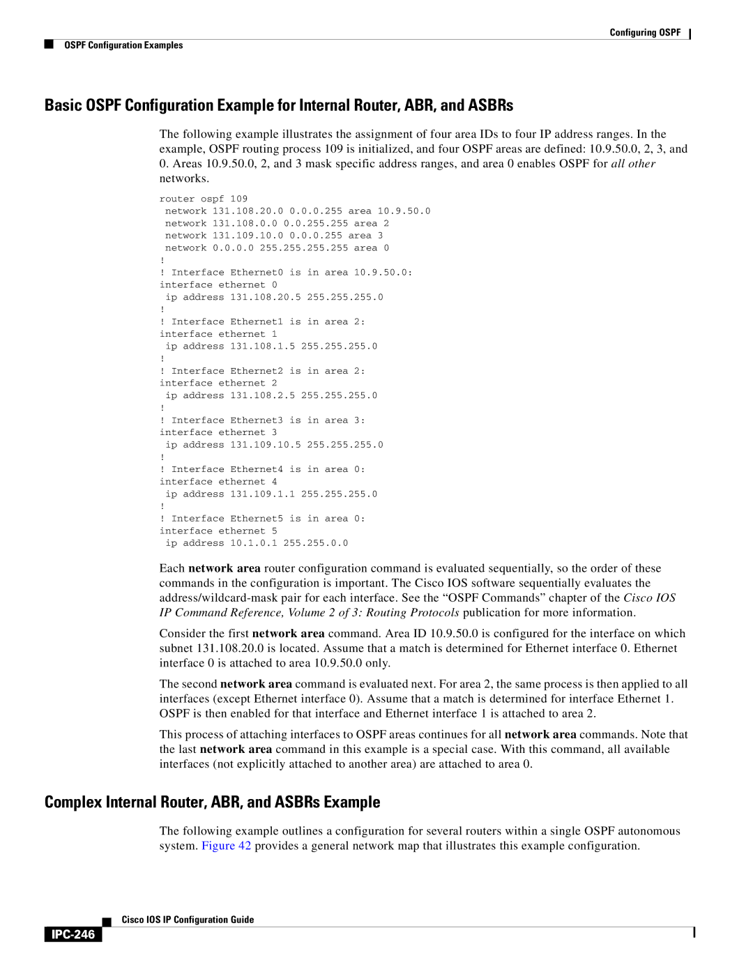 Cisco Systems 78-11741-02 manual Complex Internal Router, ABR, and ASBRs Example, IPC-246 