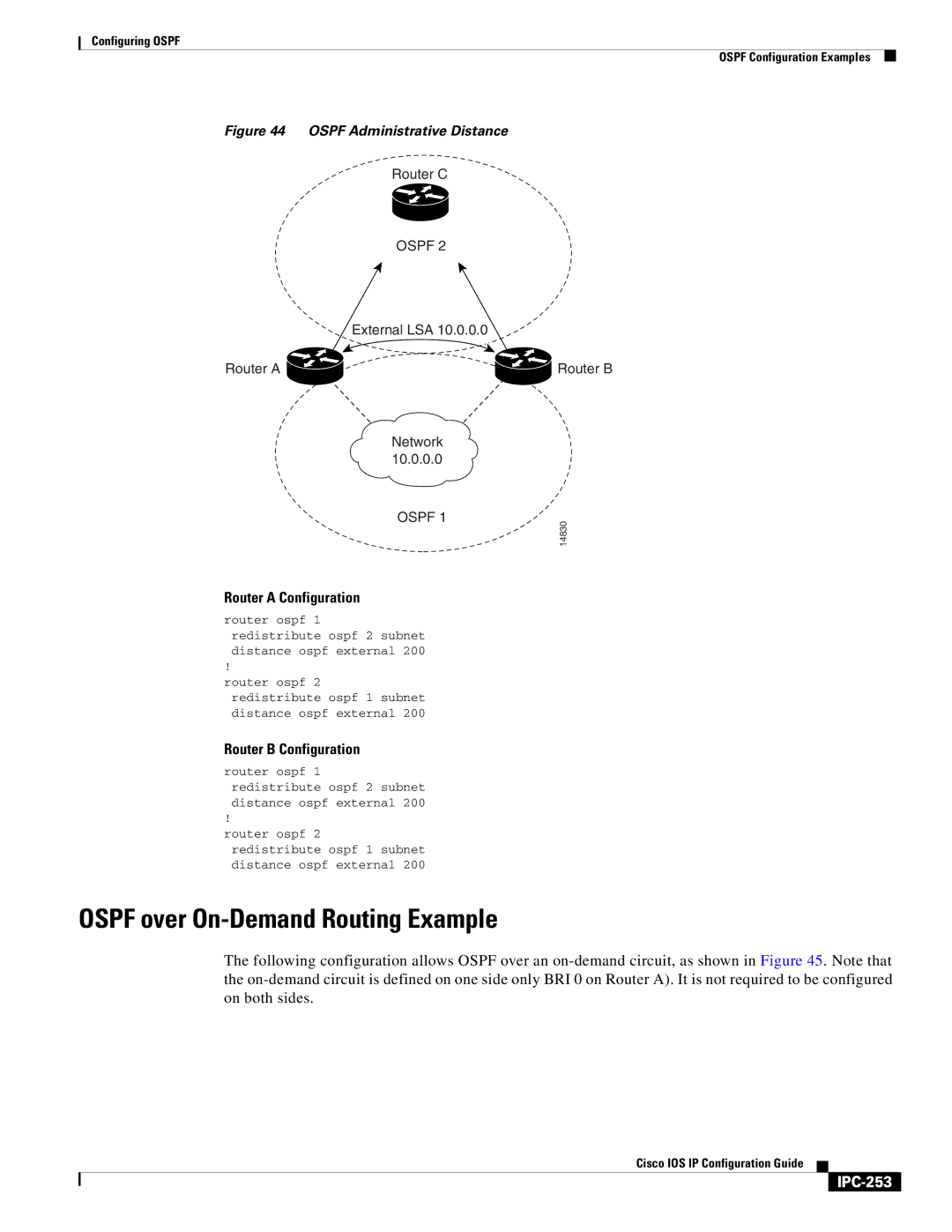 Cisco Systems 78-11741-02 manual Ospf over On-Demand Routing Example, IPC-253 