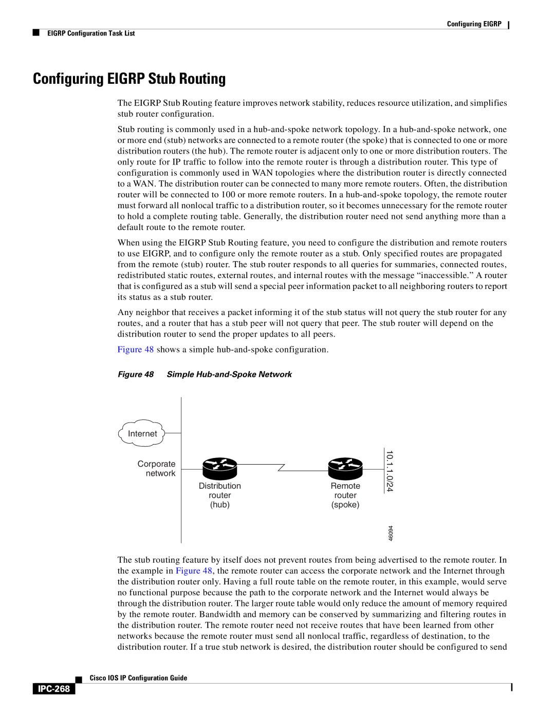 Cisco Systems 78-11741-02 manual Configuring Eigrp Stub Routing, IPC-268 