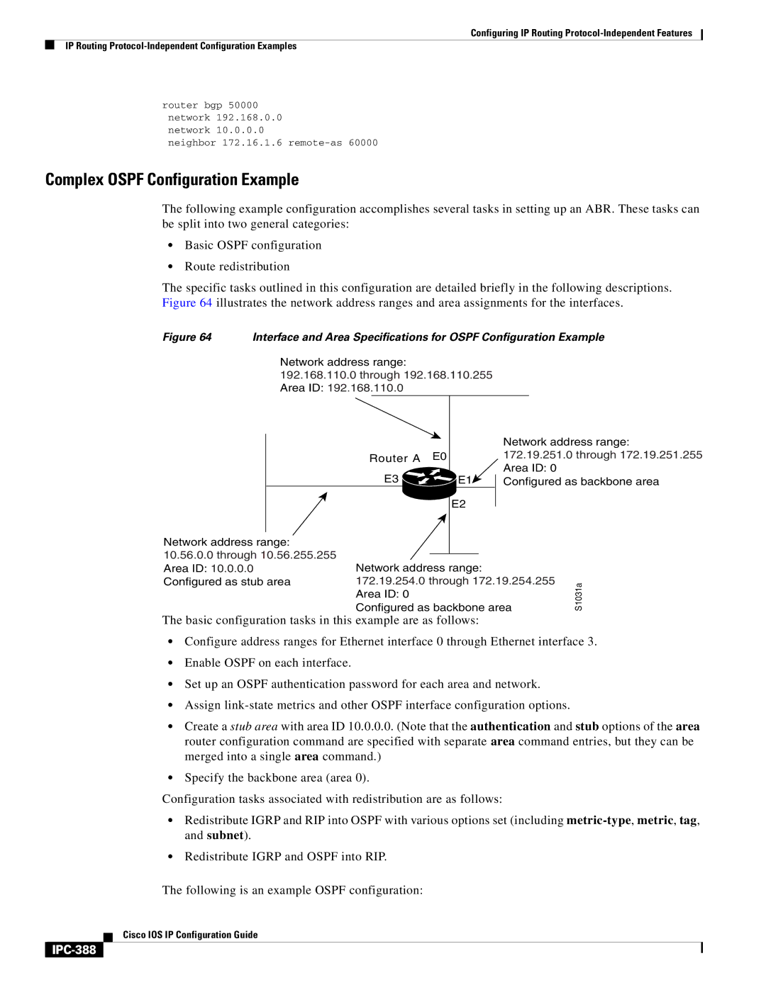 Cisco Systems 78-11741-02 manual Complex Ospf Configuration Example, IPC-388, Neighbor 172.16.1.6 remote-as 