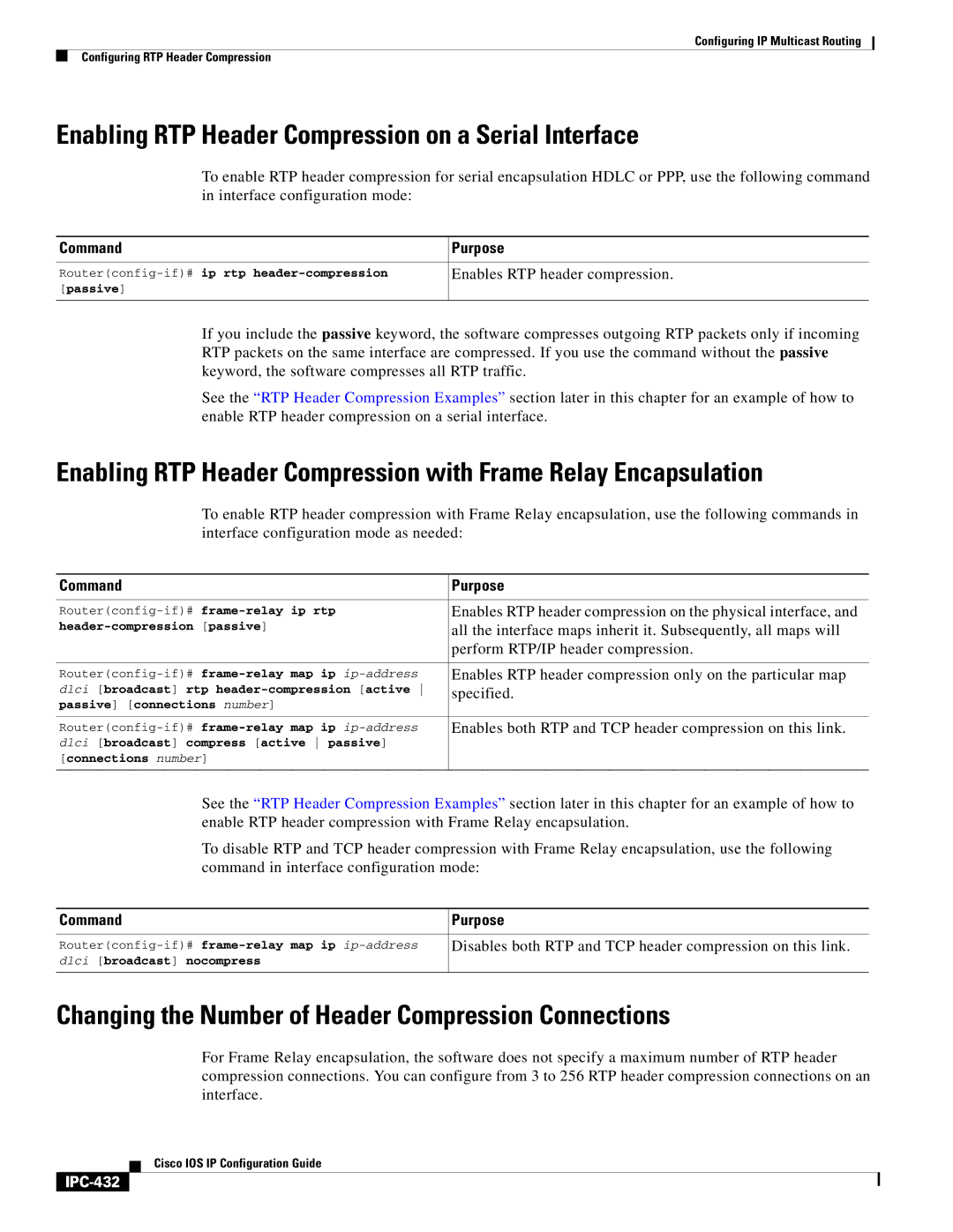 Cisco Systems 78-11741-02 manual Enabling RTP Header Compression on a Serial Interface, IPC-432 