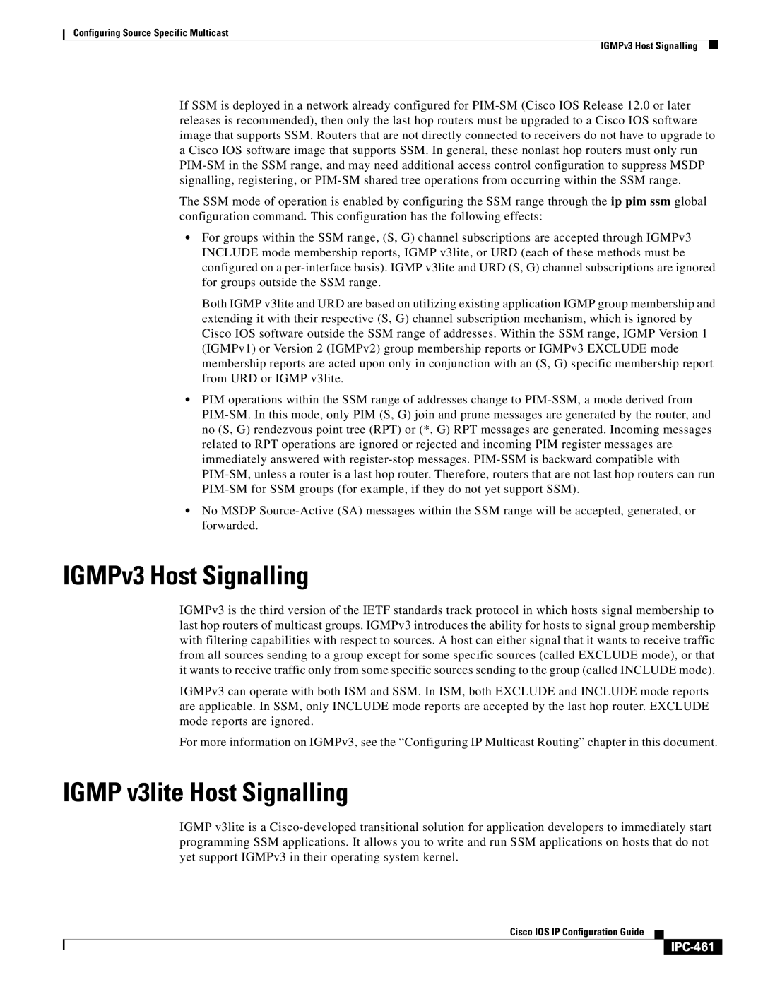 Cisco Systems 78-11741-02 manual IGMPv3 Host Signalling, Igmp v3lite Host Signalling, IPC-461 