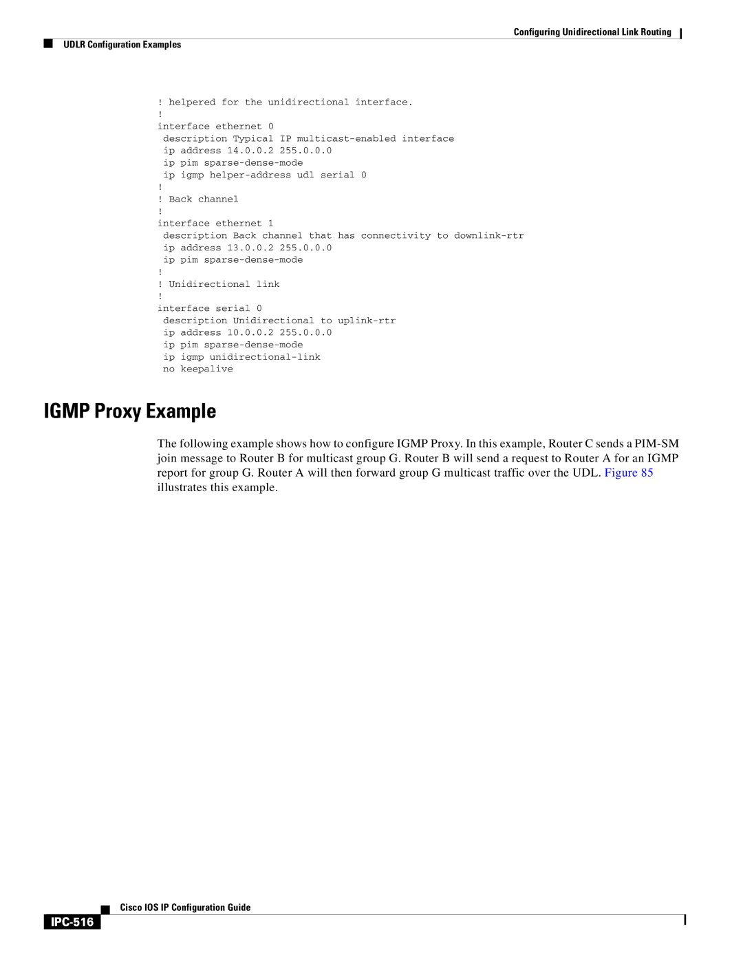 Cisco Systems 78-11741-02 manual Igmp Proxy Example, IPC-516 