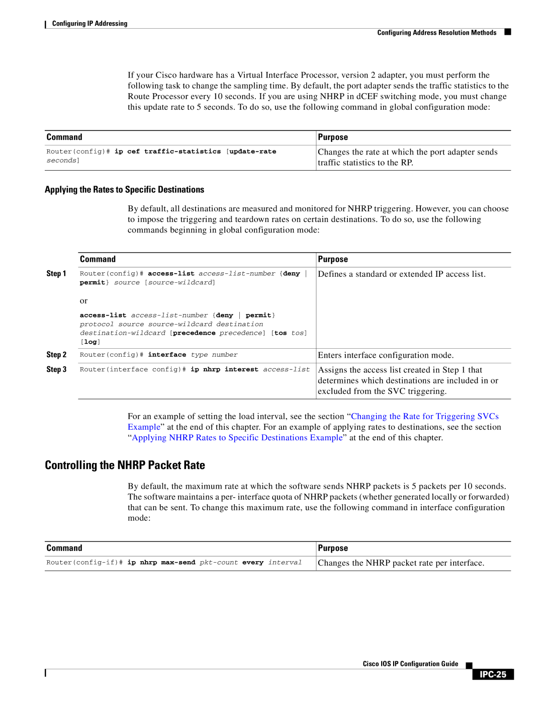 Cisco Systems 78-11741-02 manual Controlling the Nhrp Packet Rate, IPC-25 