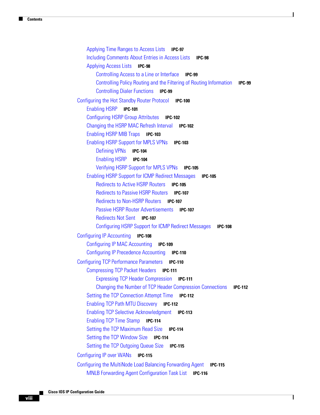 Cisco Systems 78-11741-02 manual Enabling Hsrp IPC-101, Viii 