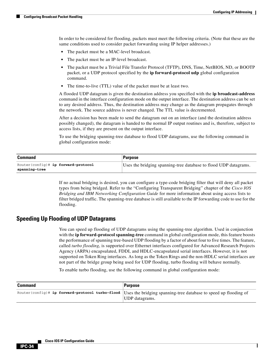 Cisco Systems 78-11741-02 manual Speeding Up Flooding of UDP Datagrams, IPC-34 