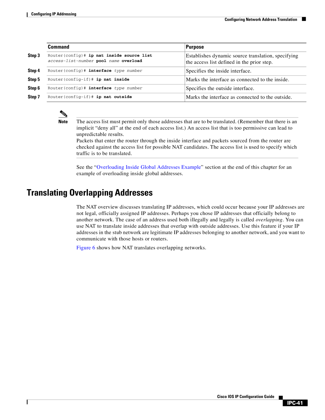 Cisco Systems 78-11741-02 manual Translating Overlapping Addresses, IPC-41 