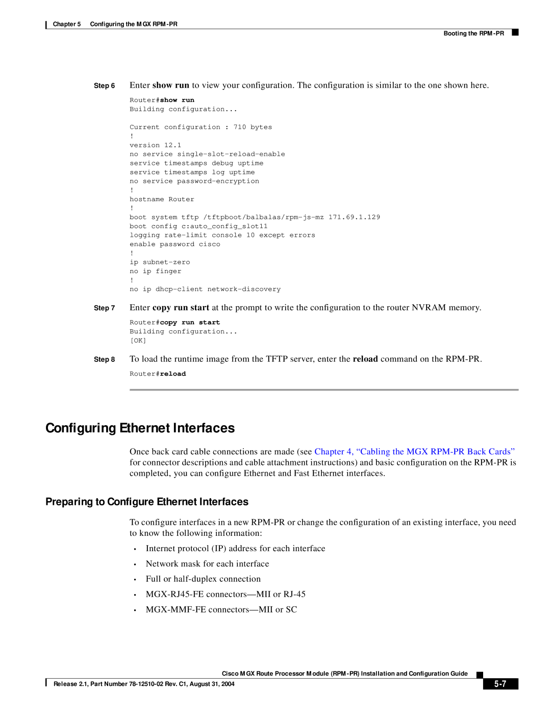 Cisco Systems 78-12510-02 manual Configuring Ethernet Interfaces, Preparing to Configure Ethernet Interfaces 