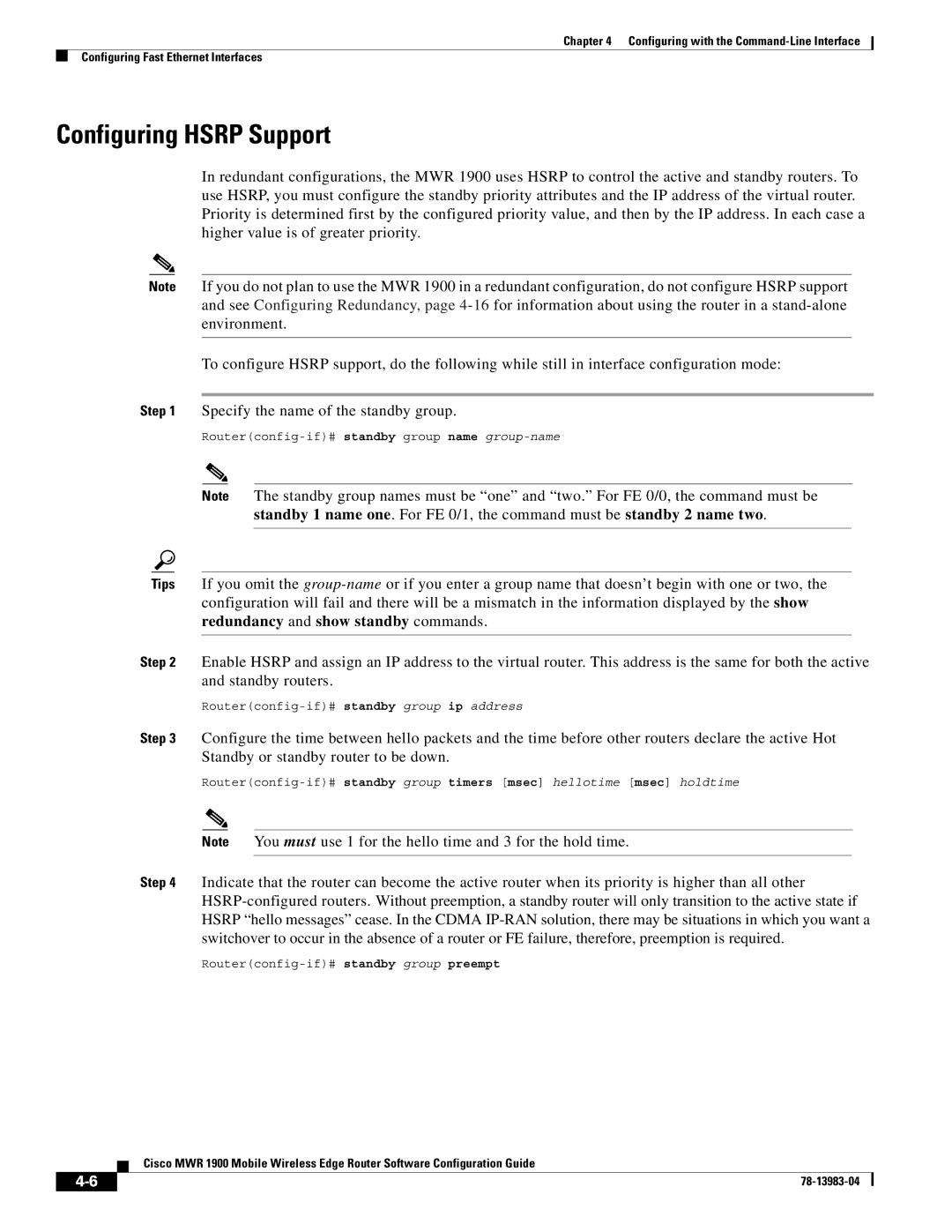 Cisco Systems 78-13983-04 manual Configuring Hsrp Support 