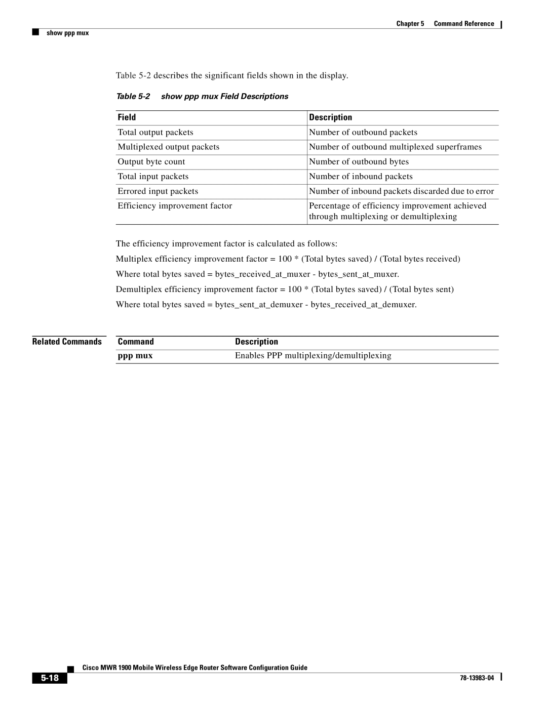 Cisco Systems 78-13983-04 manual 2describes the significant fields shown in the display 