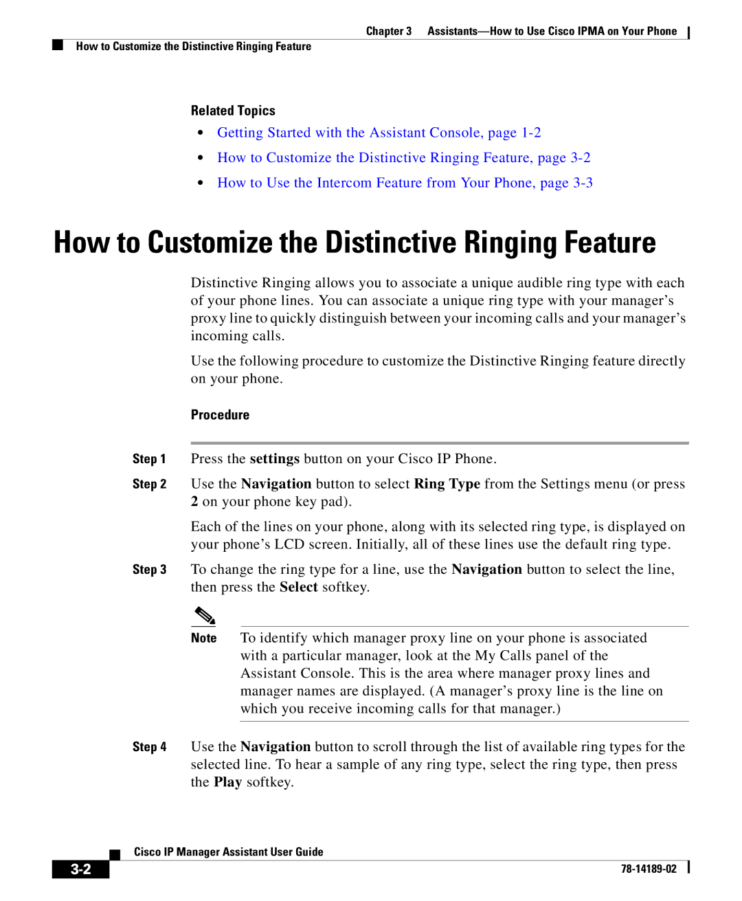 Cisco Systems 78-14189-02 manual How to Customize the Distinctive Ringing Feature, Related Topics, Procedure 