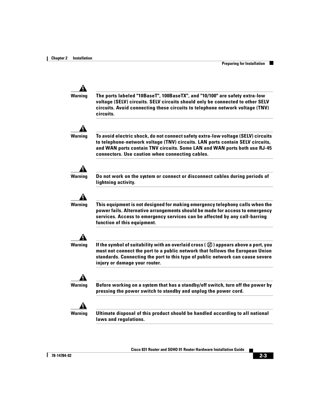 Cisco Systems 78-14784-02 manual Installation Preparing for Installation 