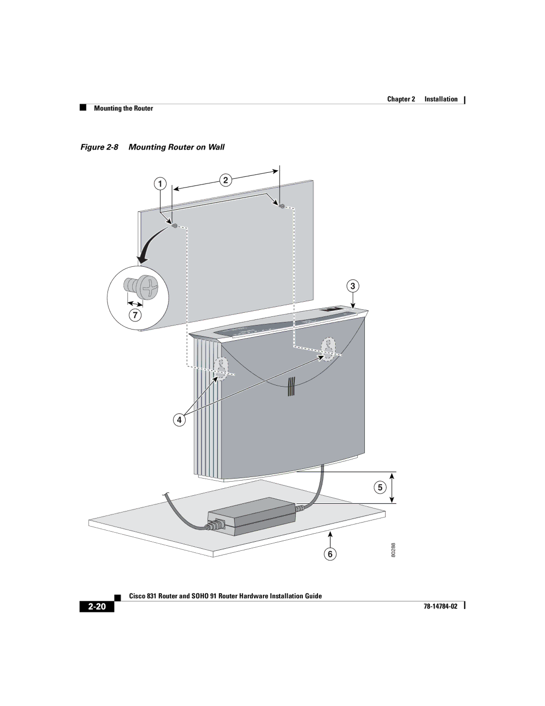 Cisco Systems 78-14784-02 manual Mounting Router on Wall 