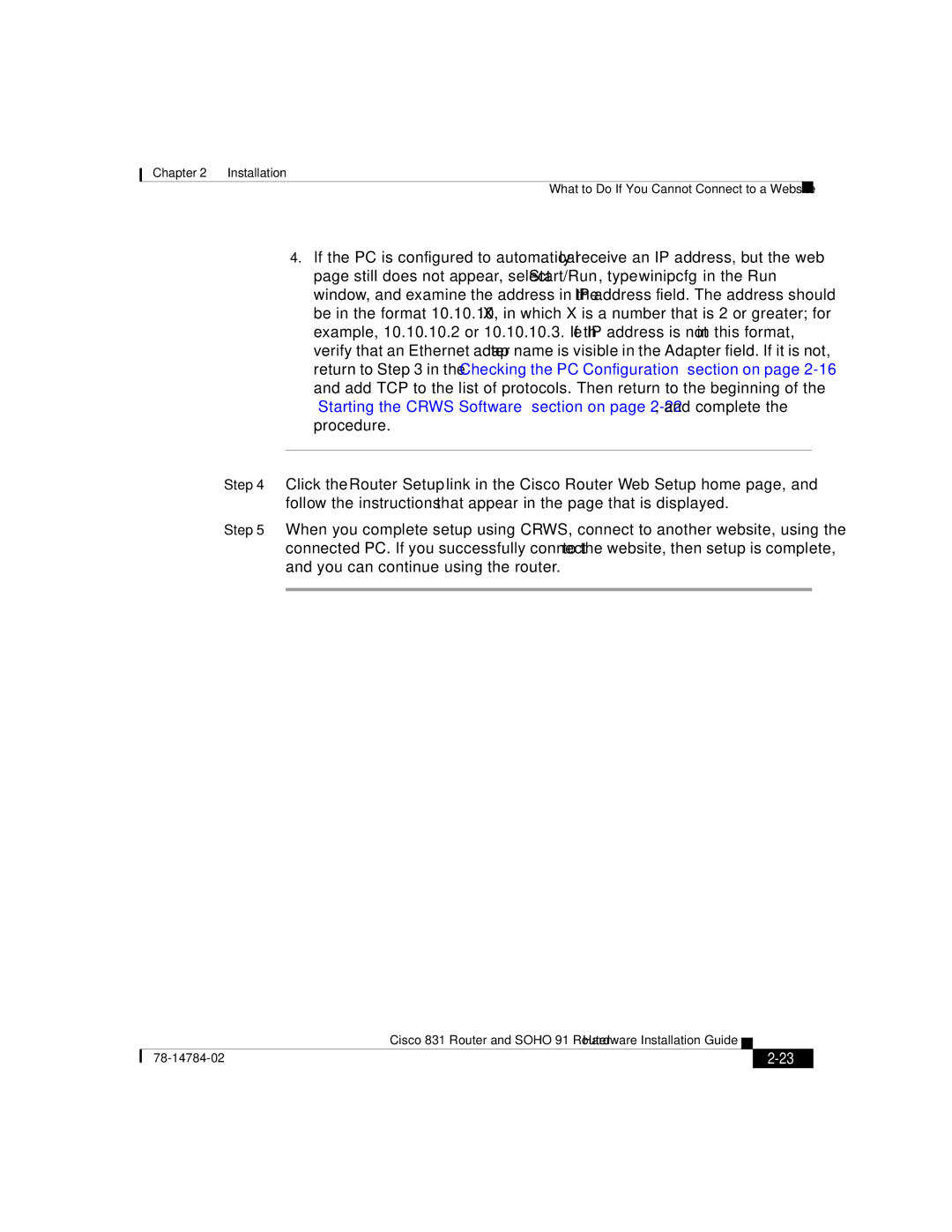 Cisco Systems 78-14784-02 manual Installation What to Do If You Cannot Connect to a Website 