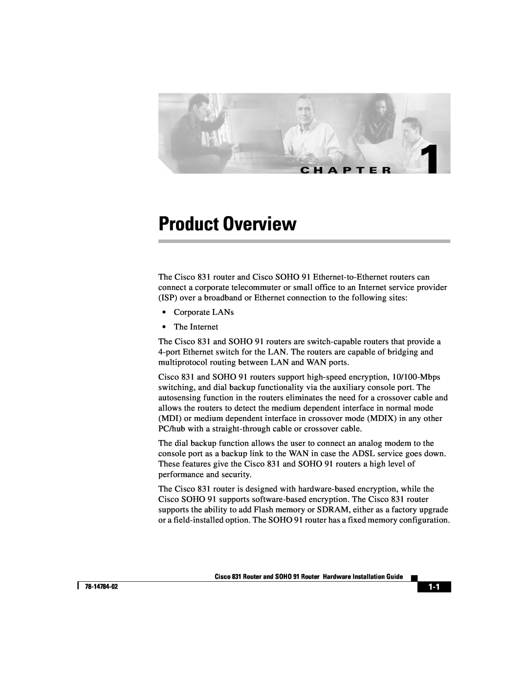 Cisco Systems 78-14784-02 manual Product Overview, C H A P T E R 