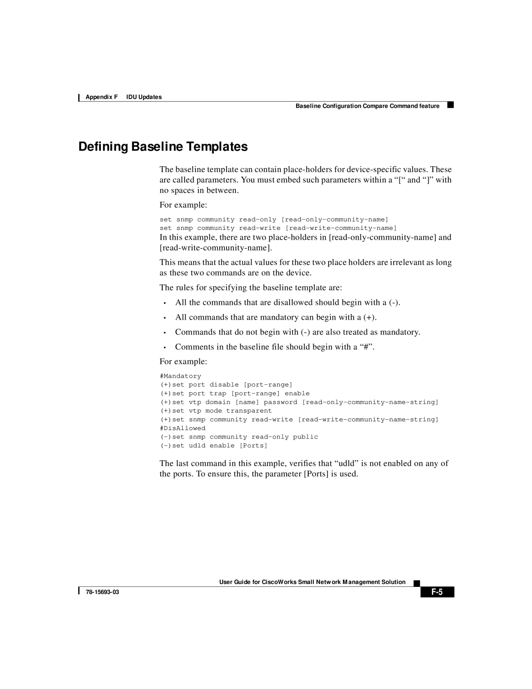 Cisco Systems 78-15693-03 appendix Defining Baseline Templates 