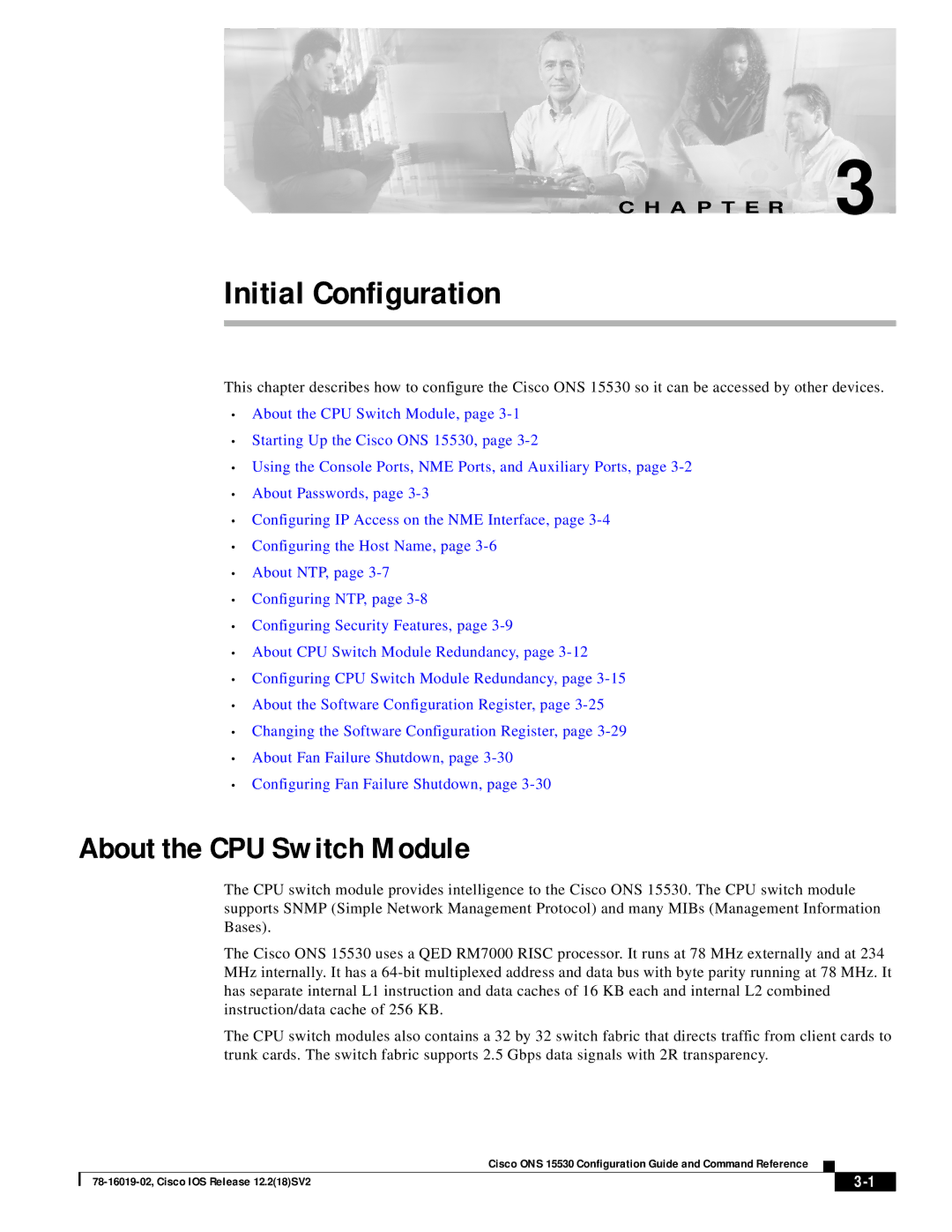 Cisco Systems 78-16019-02 manual Initial Configuration, About the CPU Switch Module 