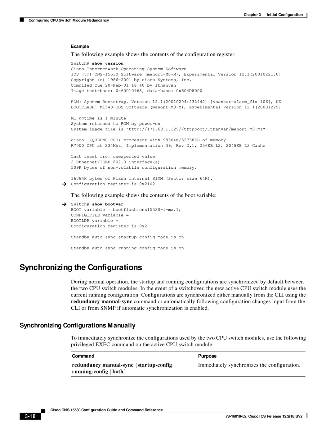 Cisco Systems 78-16019-02 manual Synchronizing the Configurations, Synchronizing Configurations Manually 