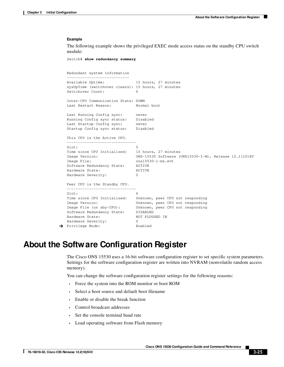 Cisco Systems 78-16019-02 manual About the Software Configuration Register, Down 