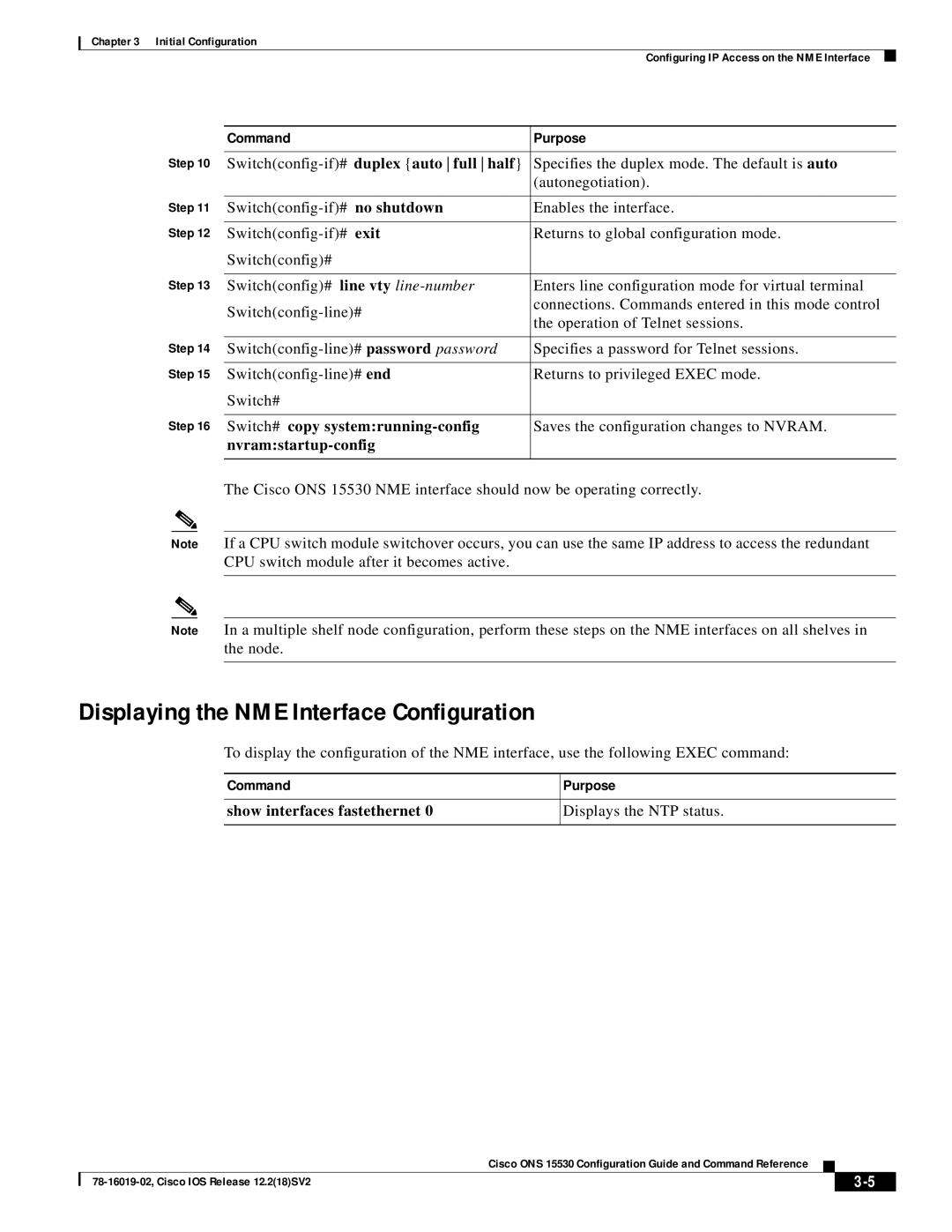 Cisco Systems 78-16019-02 manual Displaying the NME Interface Configuration 