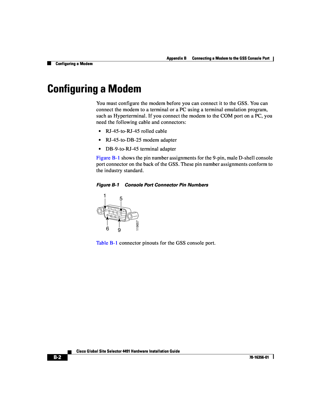 Cisco Systems 78-16356-01 manual Configuring a Modem 