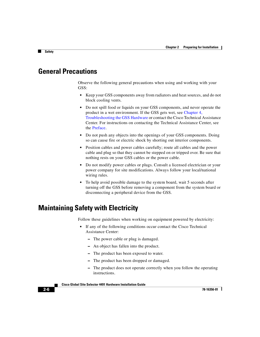 Cisco Systems 78-16356-01 manual General Precautions, Maintaining Safety with Electricity 