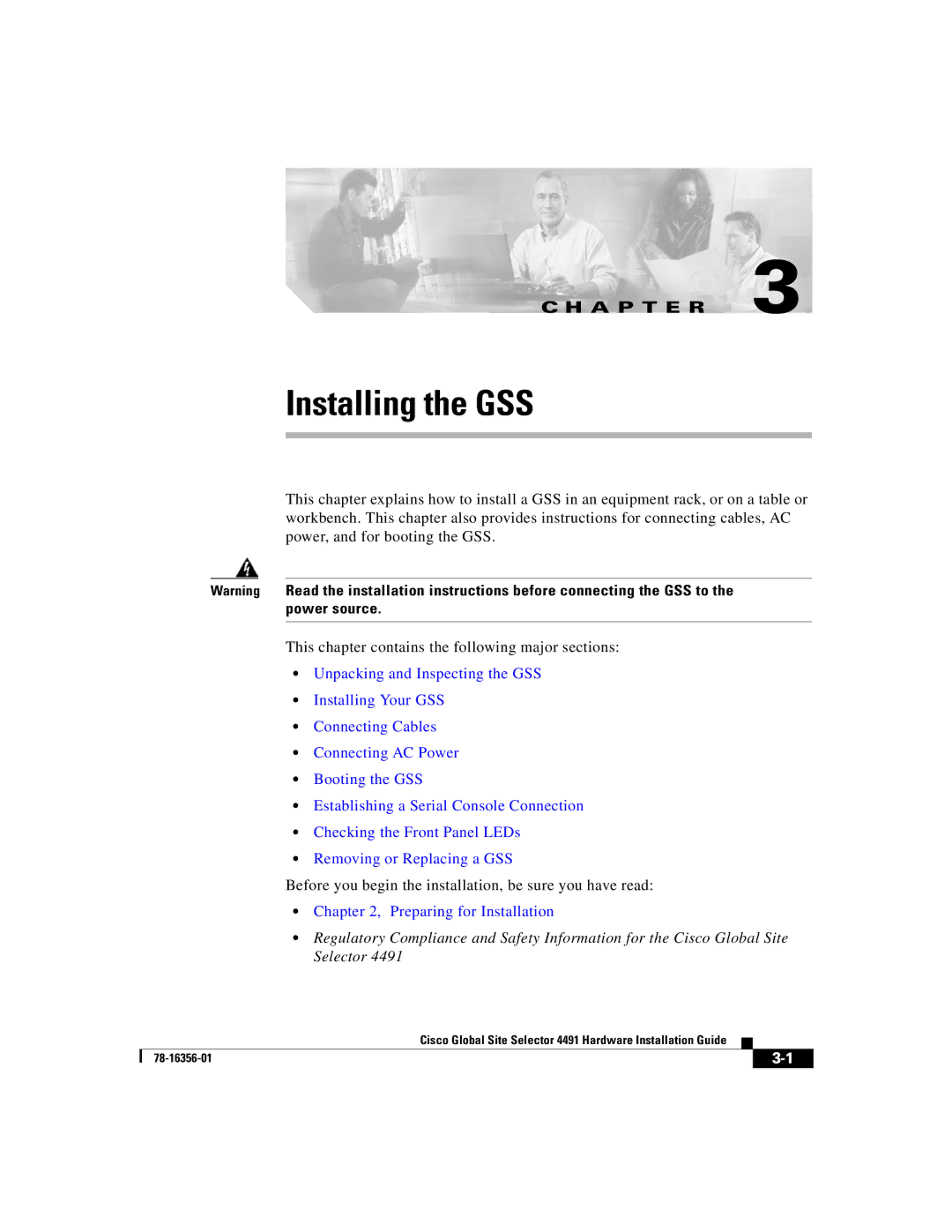 Cisco Systems 78-16356-01 manual Installing the GSS 