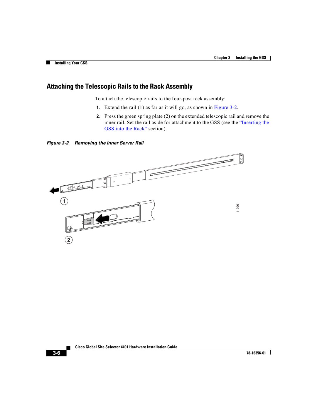 Cisco Systems 78-16356-01 manual Attaching the Telescopic Rails to the Rack Assembly 