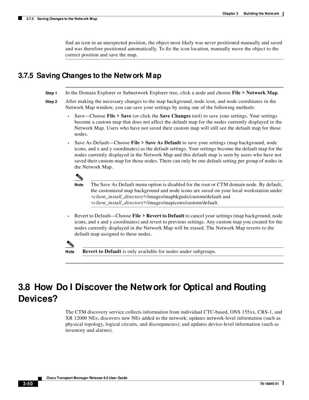 Cisco Systems 78-16845-01 manual How Do I Discover the Network for Optical and Routing Devices?, 3-50 