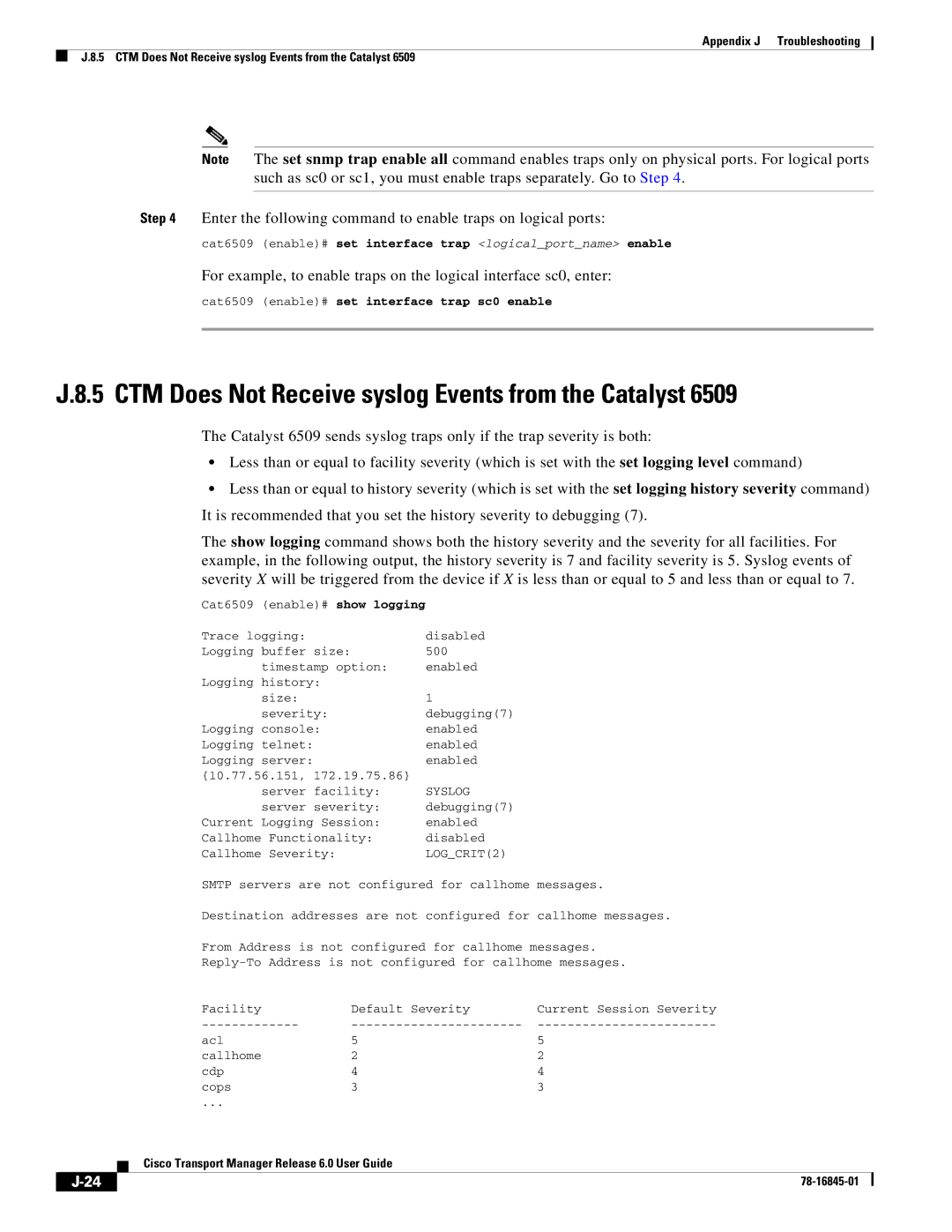 Cisco Systems 78-16845-01 appendix CTM Does Not Receive syslog Events from the Catalyst, Syslog 