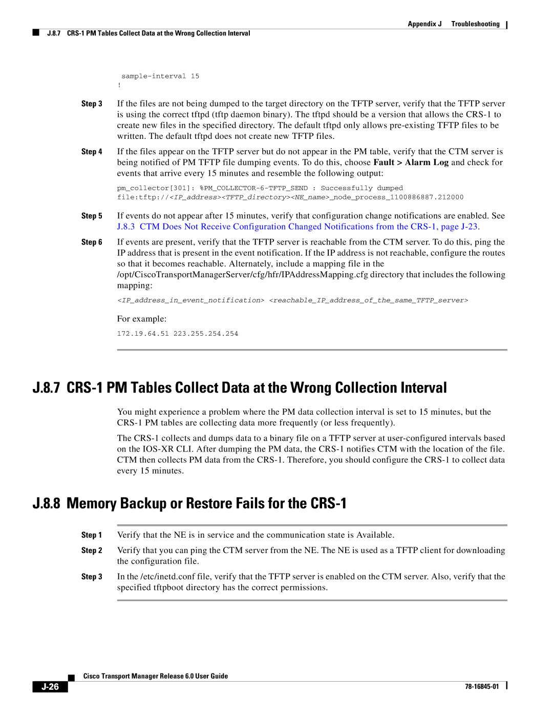 Cisco Systems 78-16845-01 appendix Memory Backup or Restore Fails for the CRS-1 