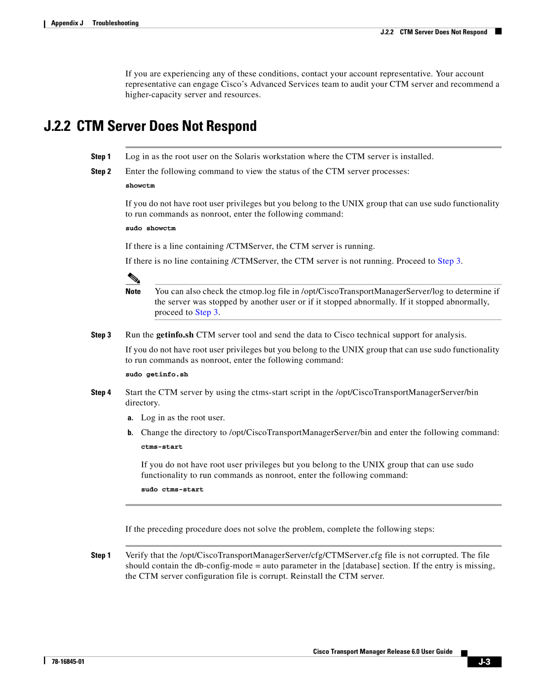 Cisco Systems 78-16845-01 appendix CTM Server Does Not Respond 