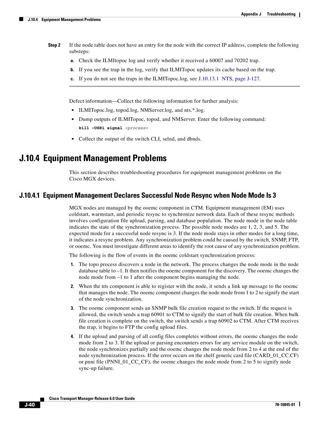 Cisco Systems 78-16845-01 appendix Equipment Management Problems 