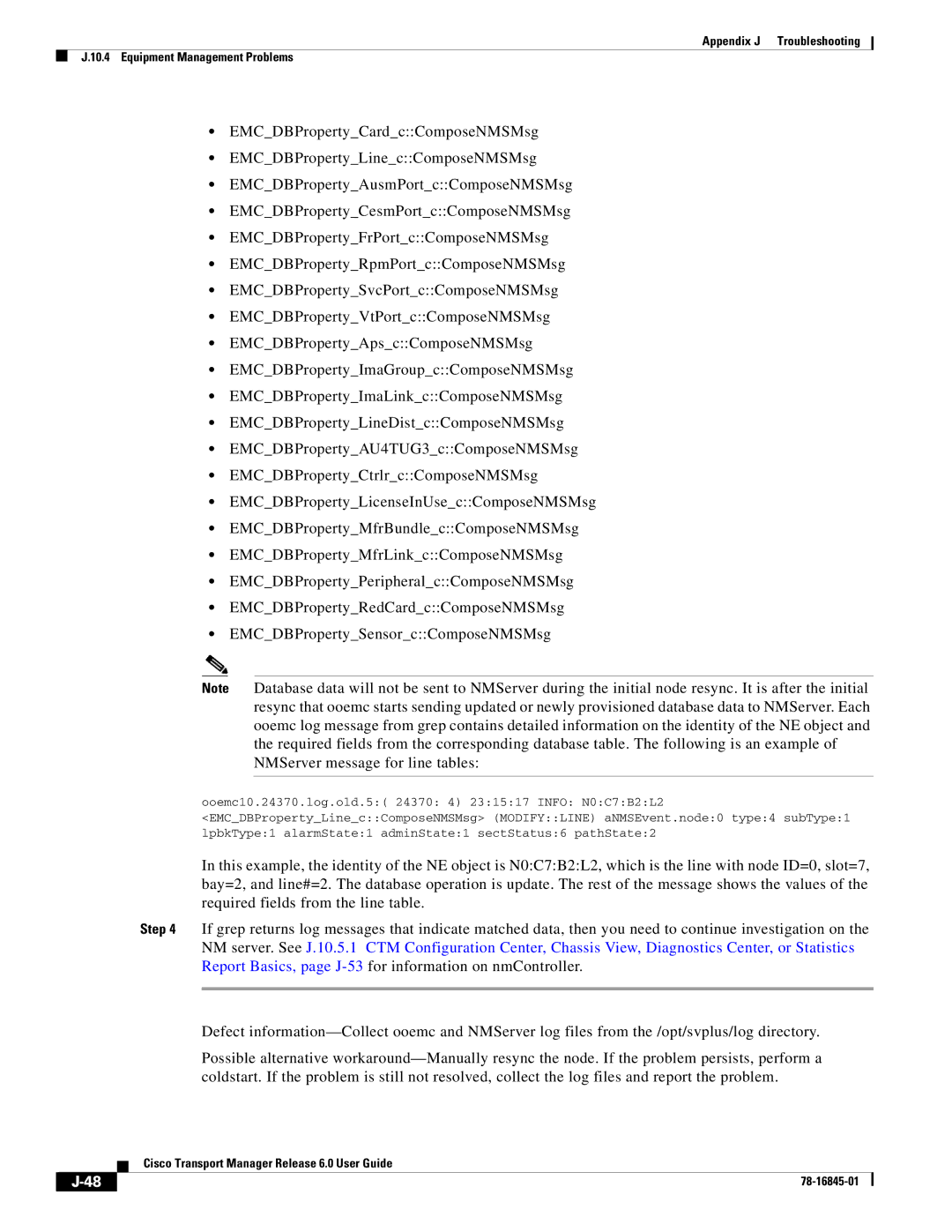 Cisco Systems 78-16845-01 appendix Appendix J Troubleshooting Equipment Management Problems 